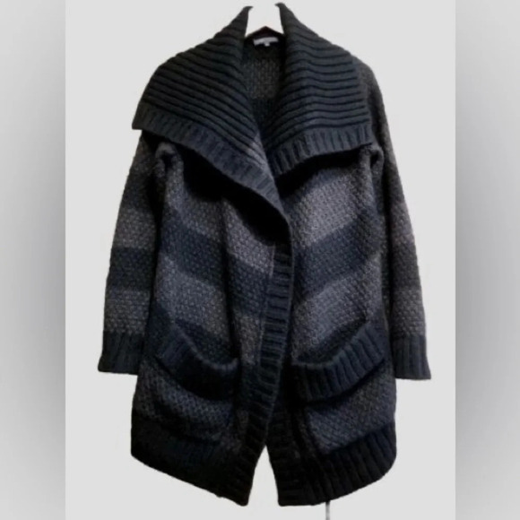 Vince Stripe Print Alpaca Wool Blend Open Front Sweater Size  Small EUC - Picture 2 of 6